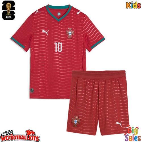 Portugal Bernardo Silva #10 Replica Home Stadium Kit for Kids World Cup 2026 Short Sleeve (+ pants)